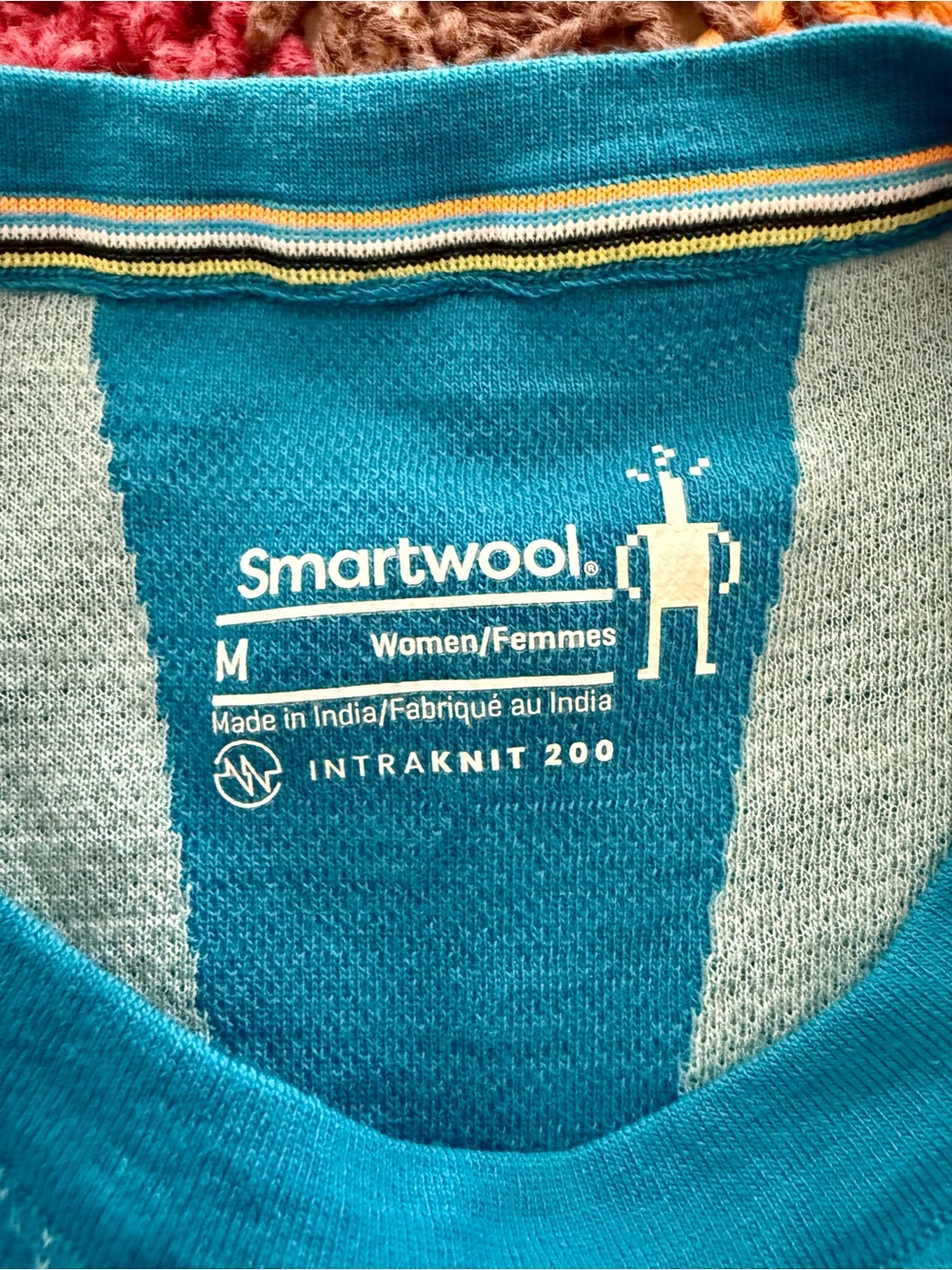 Smartwool Ocean Abyss/Wave Blue Floral Scape Merino Intraknit - Picture 5 of 10